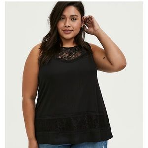 Torrid lace inset textured tank